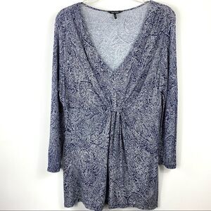 Daisy Fuentes Blue Paisley Top L